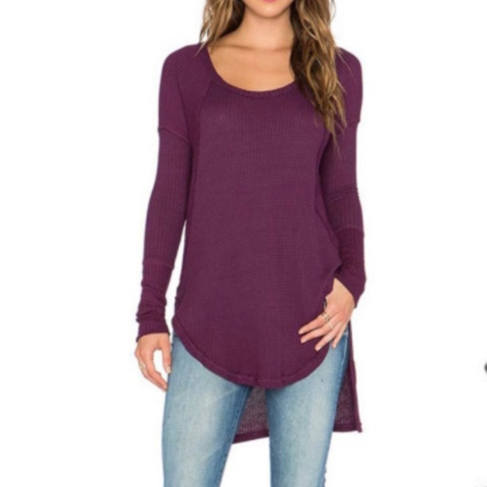 Free People Purple Henley